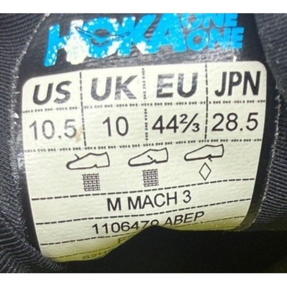 Hoka One One Mach 3 Mens Running Shoes Blue Yellow 1106479 ABEP Size 10.5 - Picture 7 of 7